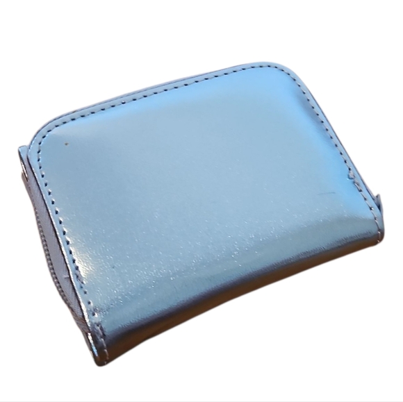 Metallic Blue Wallet With Coin Pouch, Card Holders, Tri-fold - Picture 7 of 11